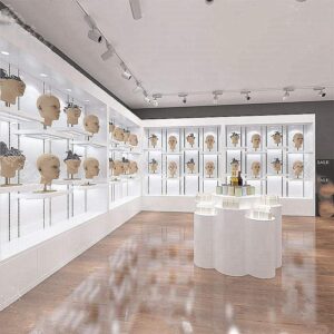 Retail Hair Salon Furniture Hair Extension Wig Shop Display Shelf Wooden Cabinet for Hair