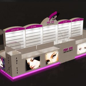 Retail Hair Salon Furniture Hair Extension Wig Shop Display Shelf Human Hair Display Cabinet with LED