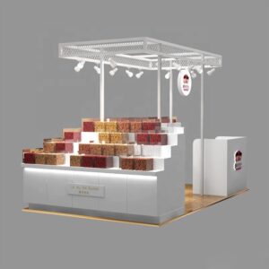 Bàn trưng bày hoa thực vật chất lượng cao Kiosk trưng bày hoa được bảo quản Kệ hoa cho trung tâm mua sắm