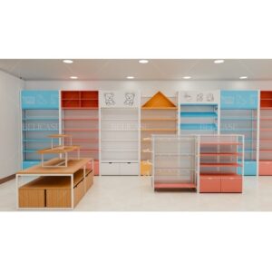 Easy Assembly Shelving Unit Multi-Layer Supermarket Shelves Adjustable Metal Display Rack for Grocery Store