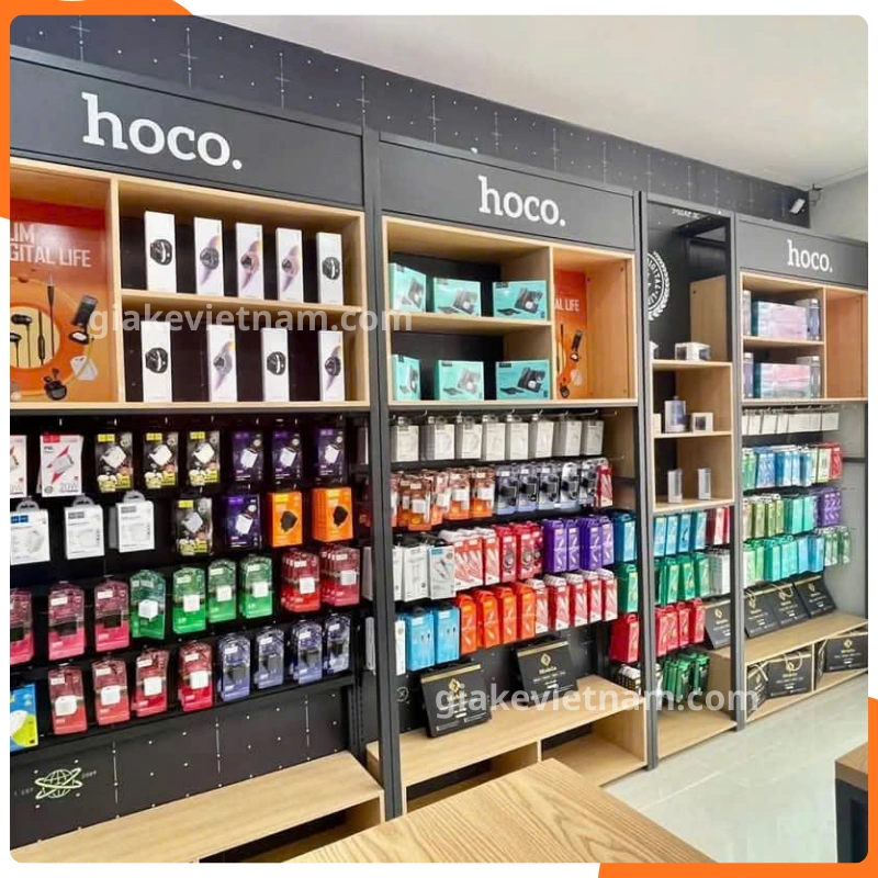 Giá kệ treo phụ kiện điện thoại trưng bày đẹp, dễ quan sát