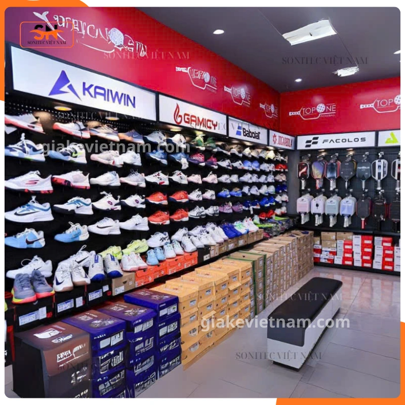 Mẫu kệ trưng bày bóng đá chuyên dùng cho cửa hàng lớn