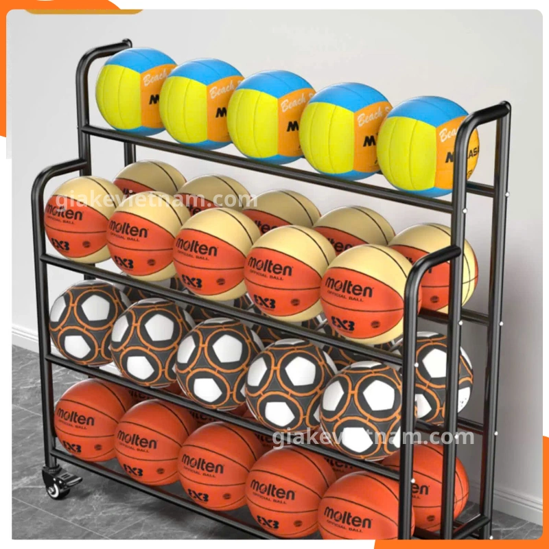 Kệ trưng bày bóng đá phù hợp shop phụ kiện thể thao